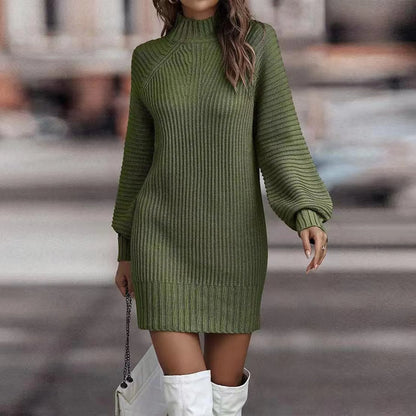 Winter High Neck Sweater Dress