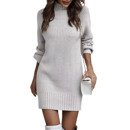 Winter High Neck Sweater Dress